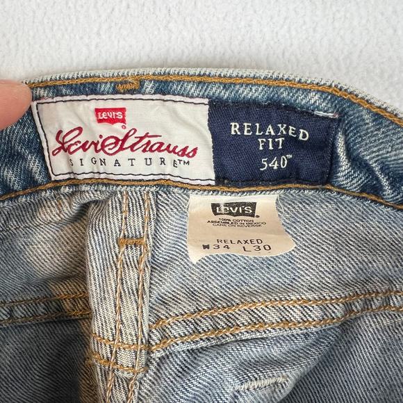 VINTAGE Levis Signature Series 540 Jeans Mens 34x30 Relaxed Fit Denim Brown Tab - Picture 6 of 10